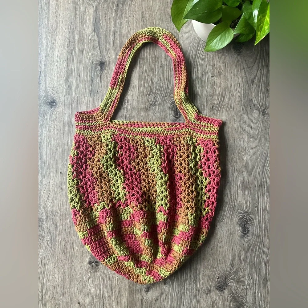 Handmade Crochet Tote Bag Market Bag Beach Bag Weekend Bag